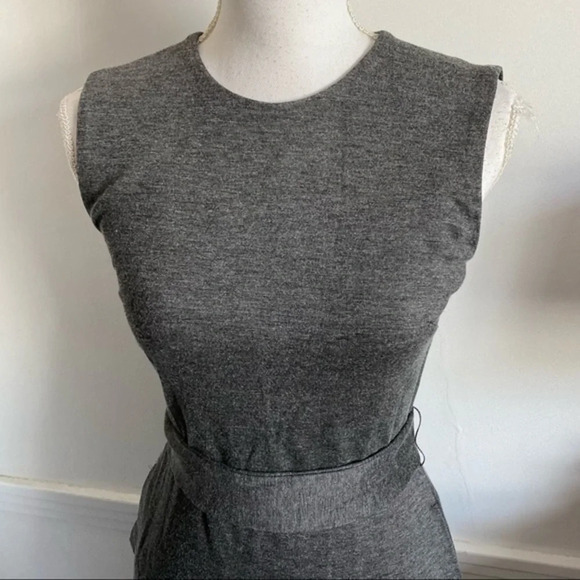 Babaton Aritzia • Heathered Grey Ranvir Tie Waist Dress - Picture 3 of 7
